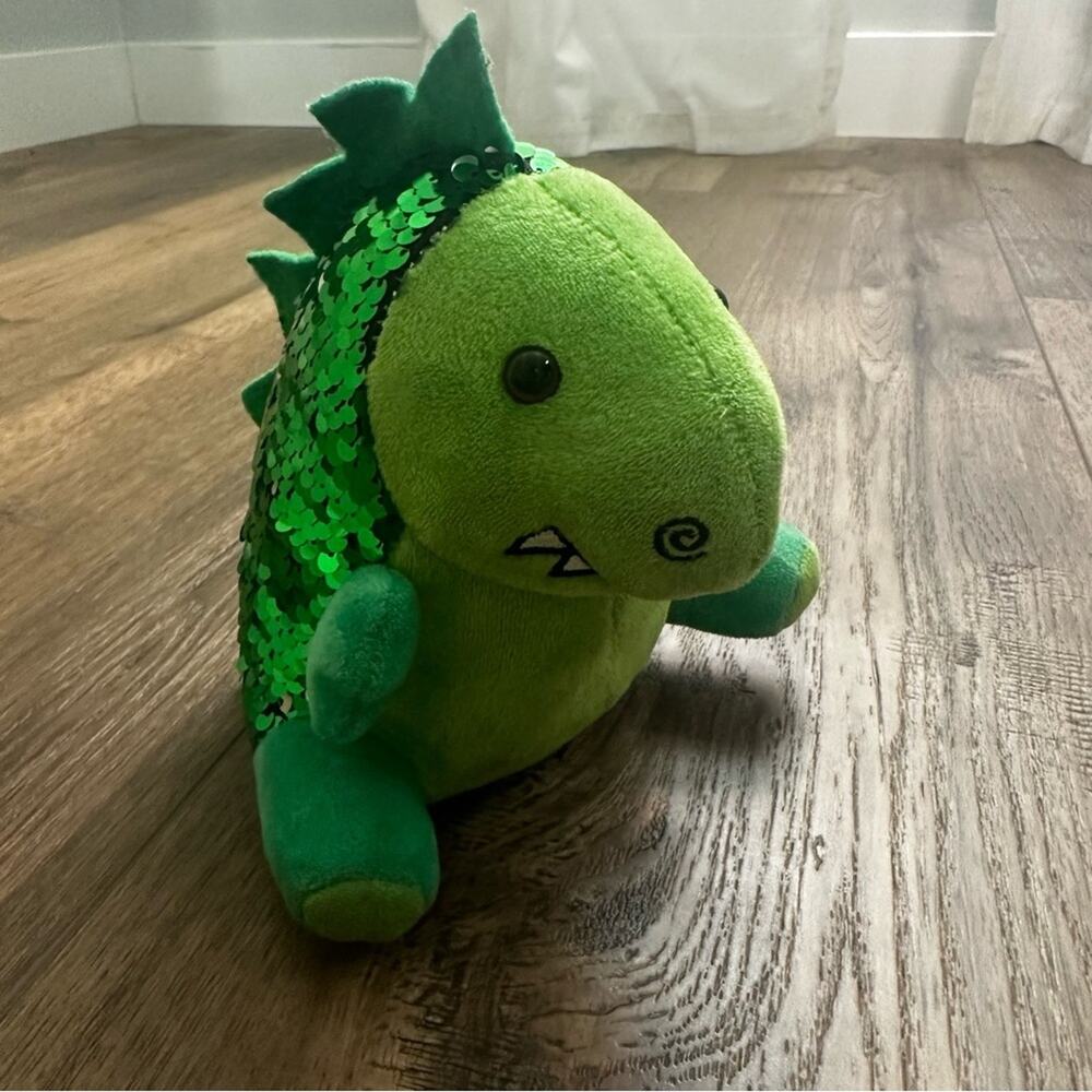 Weighted‎ Plush, Kid’s Mini Sequin Pet, Dazzle the Dinosaur, Sensory Toy, 14oz.